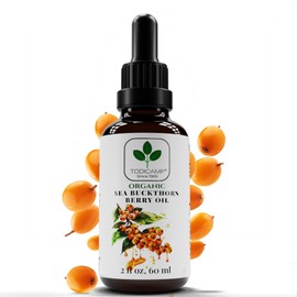 TODICAMP Sea Buckthorn Oil Organic - 2 fl oz Cold-Pressed Sea Buckthorn Berry Oil - Seabuckthorn Oil for Face and Organic Sea Buckthorn Oil Supplement
