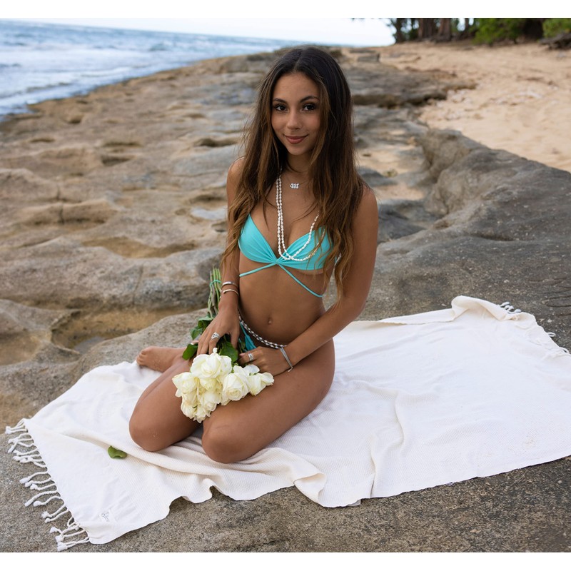 Bersuse Ventura Peshtemal Hamam Towel 100% Cotton Ecru