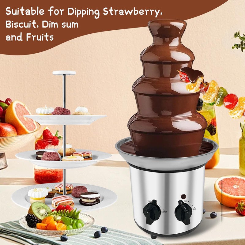 Chocolate Fountain Machine Electric Chocolate Fondue Fountain Machine 4 Tier