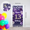 Happy 13th Birthday Backdrop Banner Purple Theme Background with Shiny