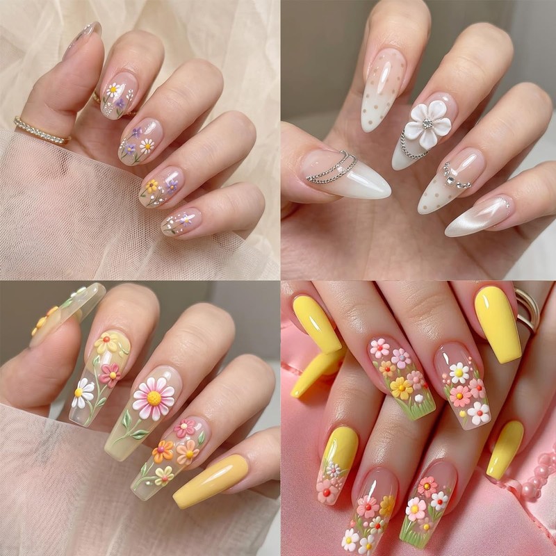 8 Pack 5 Petal Flower Nail Dotting Pen 1.8mm Fine