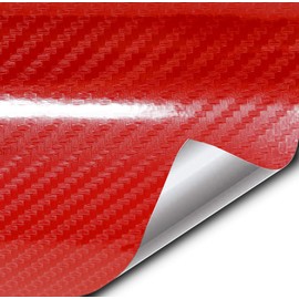 VVIVID Epoxy High Gloss Carbon Vinyl Automotive Wrap Film DIY Easy to Install No Mess (1.5ft x 5ft, Red)