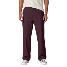 Dickies Men's Skateboarding Regular Fit Twill Pants, Maroon, 33W x 32L