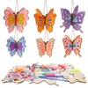 KINY 6-Piece Glow-in-the-Dark Wooden Butterfly 3D Butterfly Wooden Craft Set
