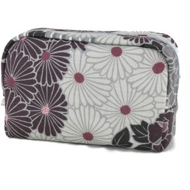Small Makeup Bag (Retro Flower) Japanese Kimono Design Zipper Cosmetic Bag for Travel and Girls, black