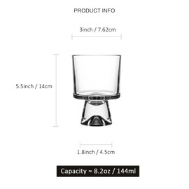 binsakao 4 Set 8.2 oz Glass Dessert Bowls Cups, Footed Dessert Bowls for Ice Cream Trifle Fruit Pudding Snack Salad Condiment Sundae Cocktail Drinks Party