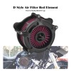 HDBUBALUS Matte Black Air Filter Cleaner Red Intake For Harley