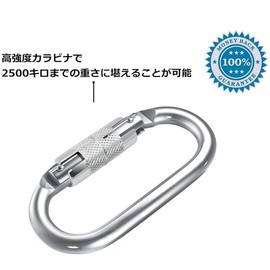 Carabiner, Locking Carabiner, 55.5 lbs (25 kg) (5500 kg), O-Ring, Sling, For Rescue, Training, Towing, Shedding Prevention