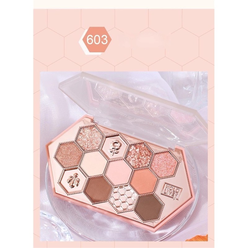 YAYAMIYA Cute Honeycomb Eyeshadow Palette, 12 Colors Makeup Palette, Honey