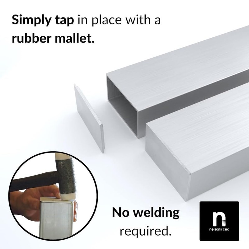 Rectangle Metal End Cap 2"x5" 4 Pack Press Fit NELSONS