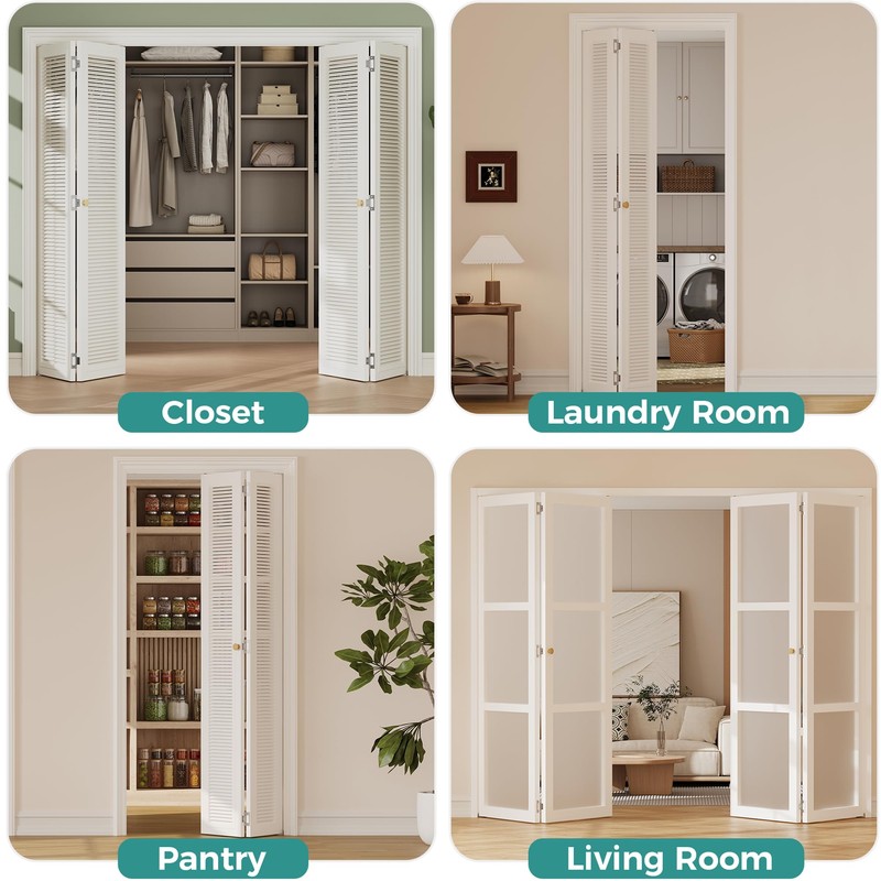 Closet Bifold Door Hardware & 2 x 36" Track Kit,