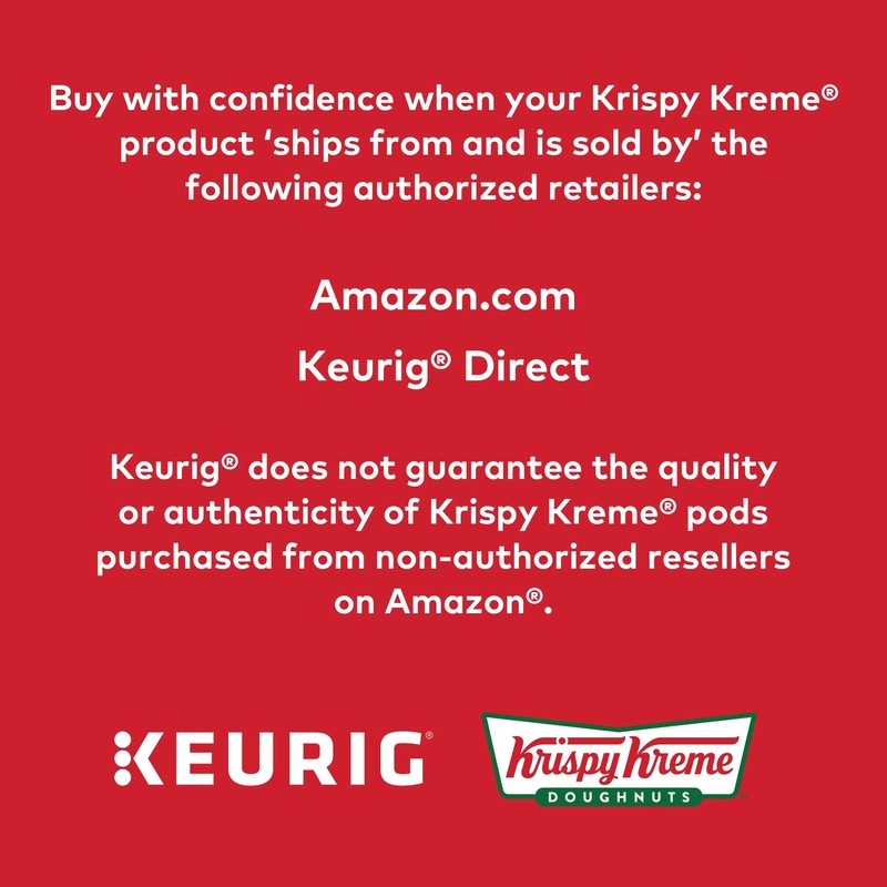 Krispy Kreme Original Glazed Doughnut, Single-Serve Keurig K-Cup Pods, Flavored