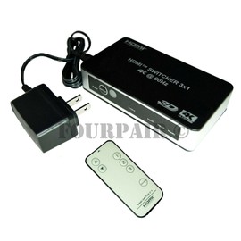 3x1 3-Port 4K 60Hz UHD HDMI 2.0 Auto Switch Switcher Selector Hub Remote HDR CEC