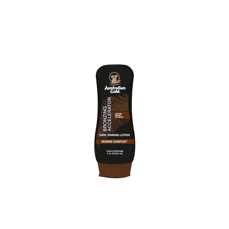 Australian Gold Dark Tanning Accelerator Lotion With Bronzer, 8 Ounce