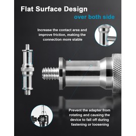 Selens 2 Pcs Up 3/8 to 1/4 Adapter Thread Screw Spigot Stud Metal Male Convertor for Light Stand Tripod Monopod