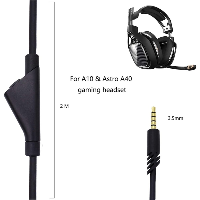 Replacement Cable for Astro A10/A40 Gaming Headset Audio Mute Cable