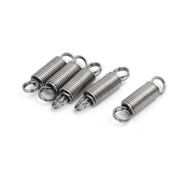 sourcingmap 0.6mmx5mmx20mm 304 Stainless Steel Tension Springs Silver Tone 5pcs