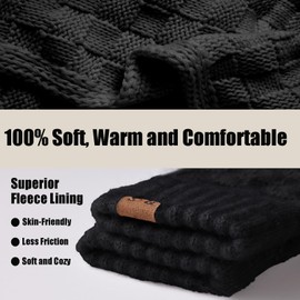 REACH STAR Winter Gloves for Women and Men Touch Screen Elastic Thermal Knit Lining Warm Gloves for Cold Weather，Running,Driving (Black, One Size)