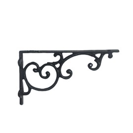 Facaler Heavy Duty 8.1"x4.4" Vintage Brackets for Floating Shelves & Kitchen Storage, 8 inch Cast Iron Shelf Brackets - Industrial Wall Mounted Corner Supports with Hardware (Black, 2 Pieces)