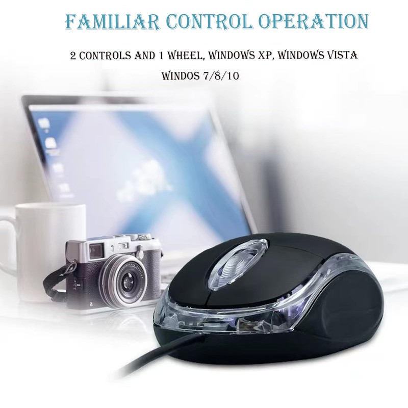 Yadojingcn Wired Mini Optical Mouse-Wired Mouse with Ergonomic Design, USB