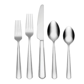 Oneida Gable 42 Piece Everyday Flatware Set, Service for 8, 18/0 Stainless Steel
