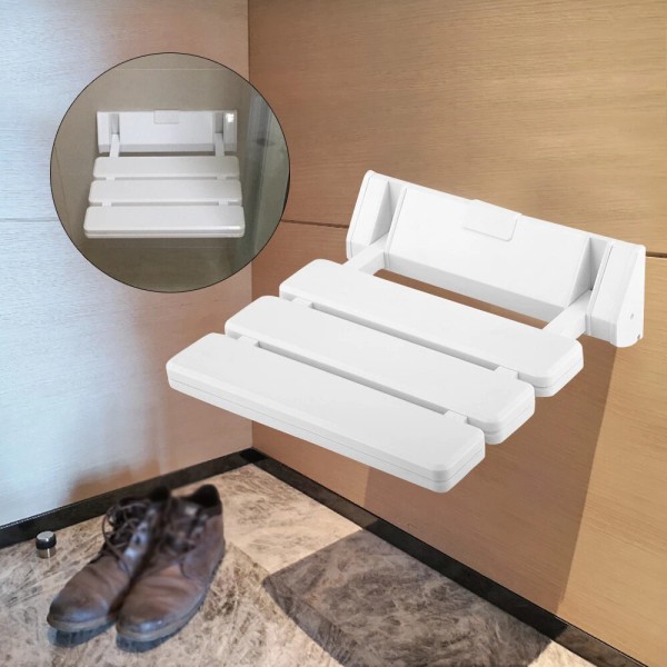 Unbranded Foldable Shower Seat Safety Wall Mount Bench Chair for