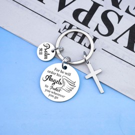 UVIBEW Christian Keychain Christian Gifts for Women Men Angel Keychain Inspirational Gifts for Women Bible Accessories Bible Verse Faith Based Gift for Woman Teen Girls
