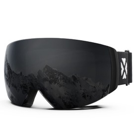 MAXJULI Ski Goggles Men Women,OTG Snow Goggles with Magnetic Interchangeable Anti-Fog HD Lens UV Protection M6(Black Frame/Gray Lens)