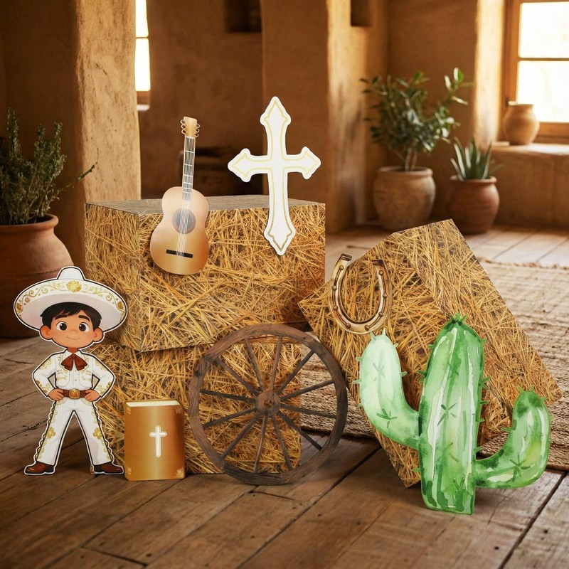 10 Pcs 10 Pcs Mi Bautizo Mexican Charro Baptism Party