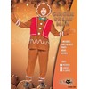 EraSpooky Adult Gingerbread Man Costume Deluxe Men's Christmas Cookie Outfits