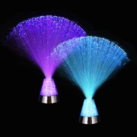 MECCANIXITY Fiber Optic Lamp, LED Novelty Lighting Sensory Mood Lights Color Changing in Night for Bedroom Ambient Decorations,2Pcs