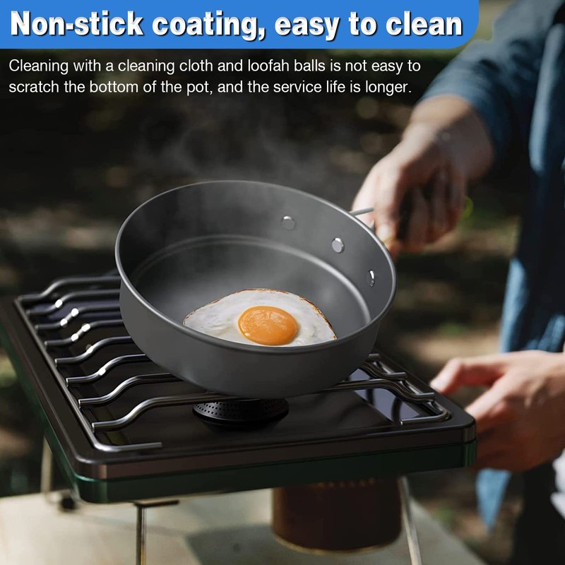 Camping Cookware Set, 14 Pieces, Aluminium Tableware, Camping Tableware, Outdoor