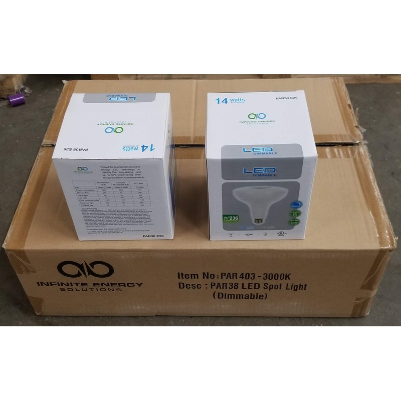 Infinite Solutions PAR38 LED Bulb, 14 Watt (100W Equivalent), Dimmable