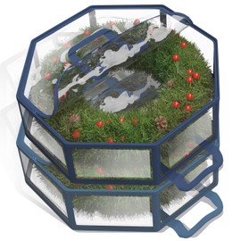 Hearth & Harbor 24" Clear PVC Wreath Storage Organizer Box - Dual Zipper, Reinforced Handles, Durable PVC Material