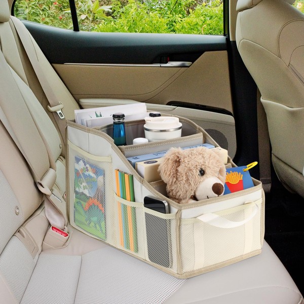 Honeydak Passenger Seat Organizer Car Foldable Storage for Console Front/back