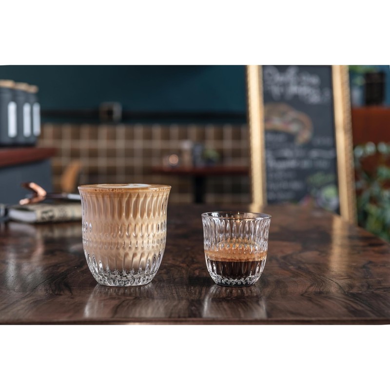 Nachtmann, 2-teiliges Cappuccino-Set, Cappuccino-Gläser/Flat White-Gläser, Kristallglas, 235 ml, Ethno Barista,