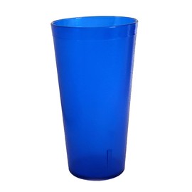 Party Outlaw Ryl Blue Plastic Cup Tumblers 6 Pc 20oz Lightweight, Heavy Duty Stackable Cafe Style Plastic Glasses. Reusable & Dishwasher Safe Ice Tea & Water Cups