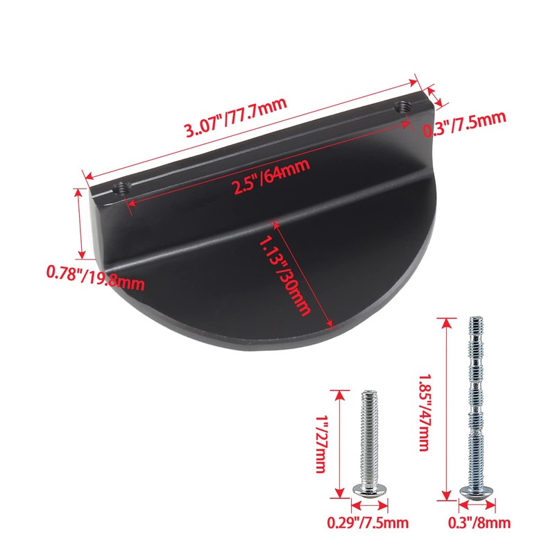 Jiozermi 4 Packs Half Moon Cabinet Pulls, 2 1/2 inch