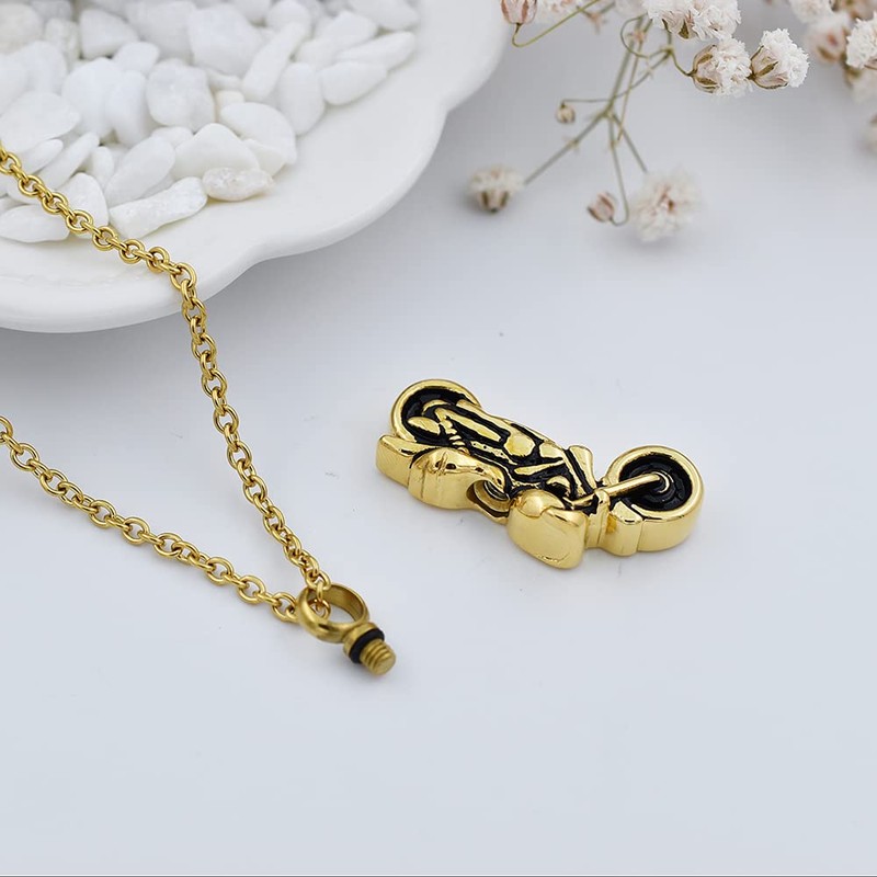 Motorcycle Cremation Pendant for Ashes Memorial Stainless Steel Necklace Ashes