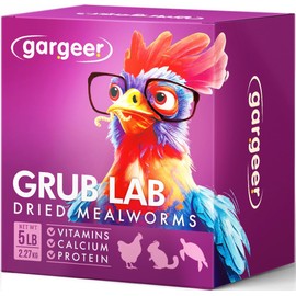 Gargeer Dried Mealworms, 5LB of High Appealing Protein Content, Low Waste, Year-Round Nutrient-Dense Food Source. No Artificial Additives or Processing, No Sugar, with Low Risk of Choking. Enjoy!