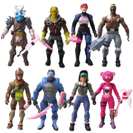 Myatou 8-Piece Video Game Action Figures Set Cake Toppers,with Weapons Toy Figurines Set for Game Fans Gifts Home Decorations