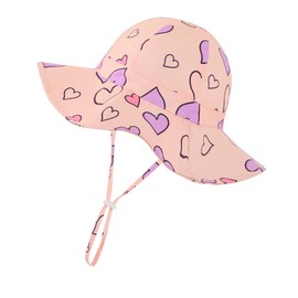 Volicph Baby Summer Hat Girls Sun Hat Toddler Beach Hat Baby Bucket Hat UPF 50 for Baby Girls Infant Child Toddler, A-Love Orange, 6-12 months