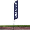 Welcome (Blue) Advertising Feather Flag Banner with Complete 15ft Pole