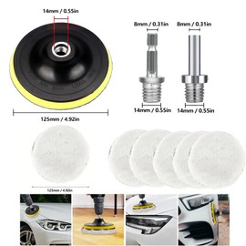 Eowppue Drill Polishing Kit with Polishing Pads，Comprehensive Tools for Buffing and Polishing,Highly Effective and Versatile Car Polishing Kit