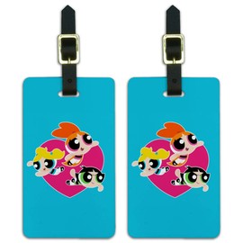 Powerpuff Girls Heart Luggage ID Tags Suitcase Carry-On Cards - Set of 2