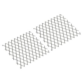 PATIKIL 4"L x 4"W Universal Car Grill Mesh, 2Pcs 10x20mm Diamond Hole Aluminum Mesh Expanded Perforated Metal Sheet for Ventilation Filtration Dryer Vent Guard Screen, Black