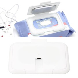 Baby Wipe Warmer Case, Travel Holder Refillable Constant Temperature Ultra Thin USB Heating Wipe Case White Wet Wipe Warmer Large Capacity Wet Wipes Warmer Dispensers