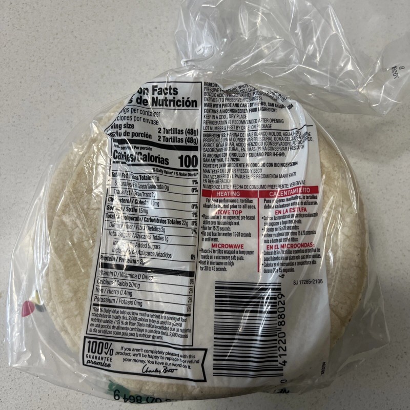 HEB 2 Bags Of HEB Corn Tortillas White 36 Count