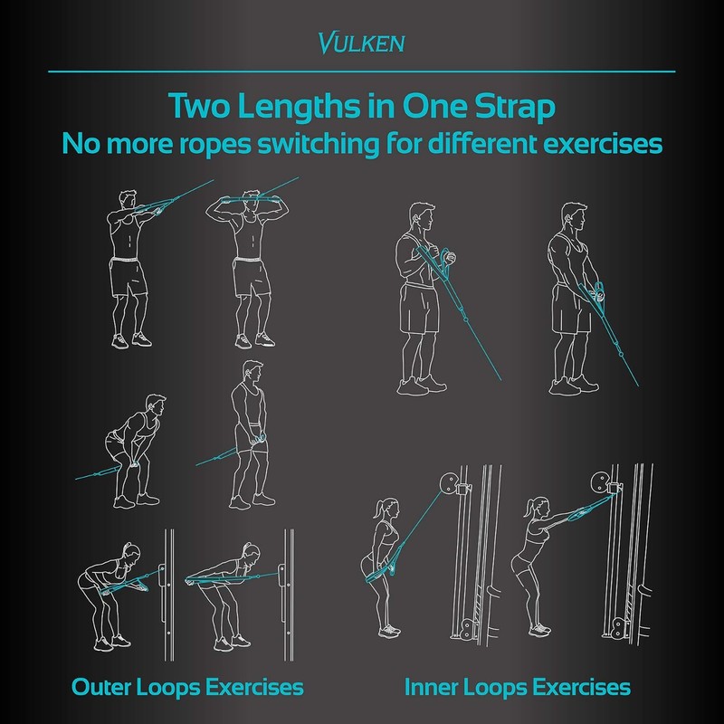 Vulken Tricep Rope Cable Attachment. 28.7 Inch & 22 Inch