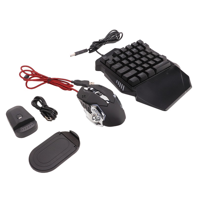 One Handed Gaming Keyboard Mouse Converter Wired 35 Keys Backlit